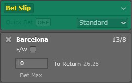 Bet365 betslip example